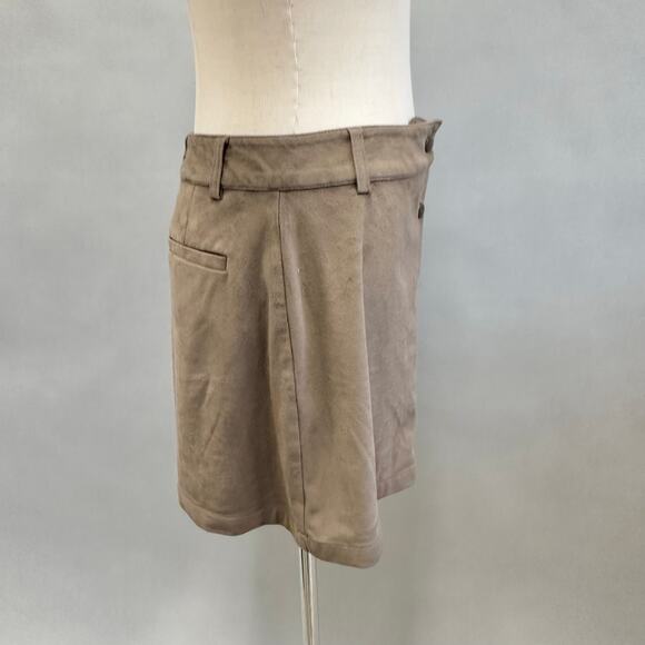 Marine Layer Rosie Faux Suede A-Line Mini Skirt in Birch Size Small - Picture 12 of 15